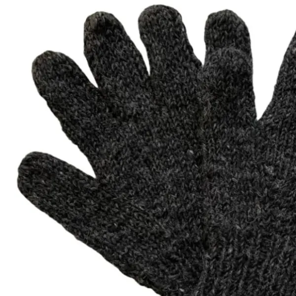 Dark Gray Chunky Knit Winter Gloves