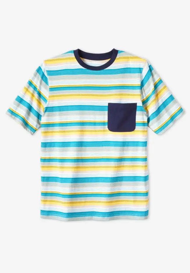 Shrink-Less Lightweight Pocket Crewneck T-Shirt