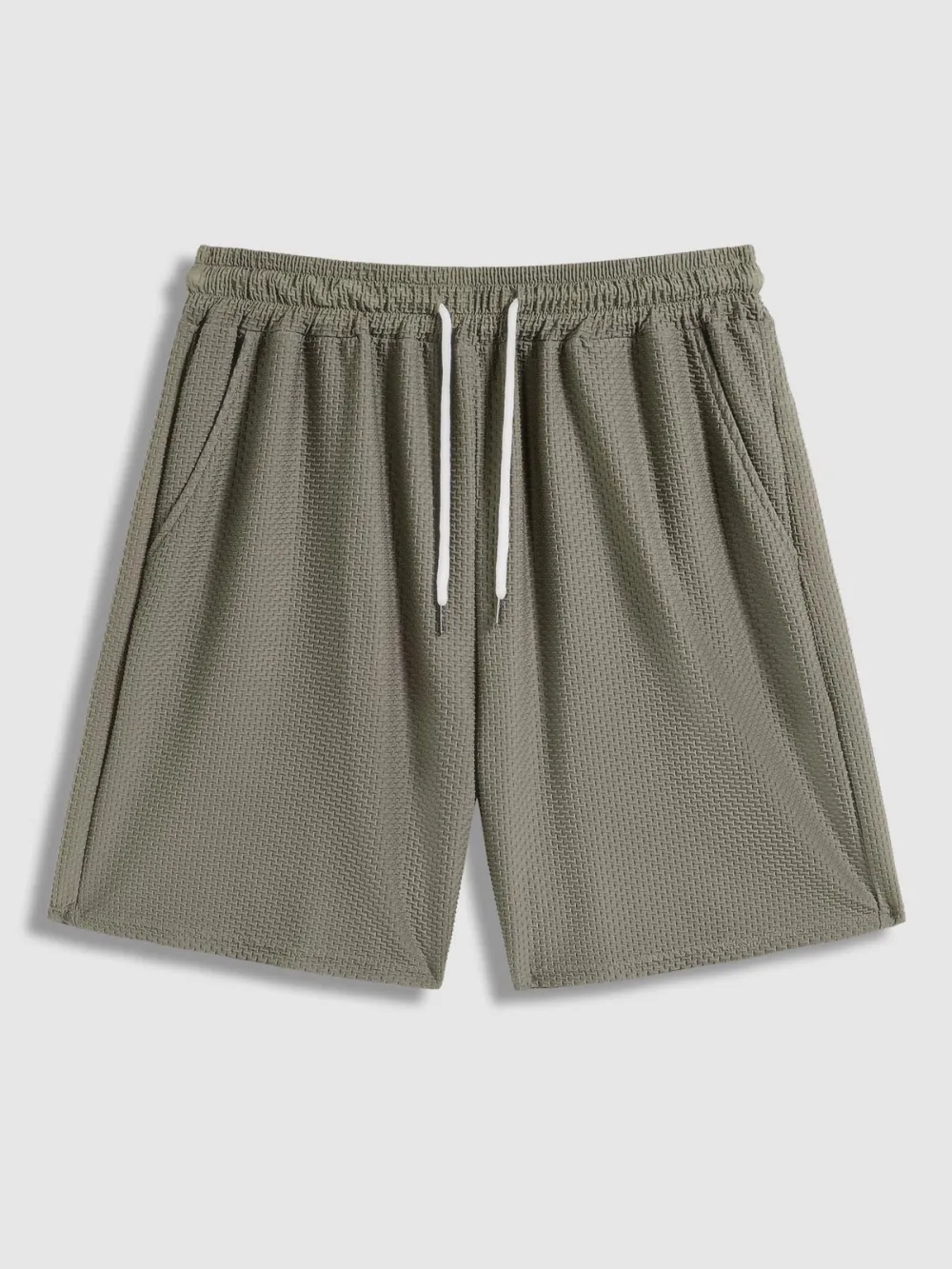 Men'S Comfortable Textured T-Shirt Casual Shorts Set