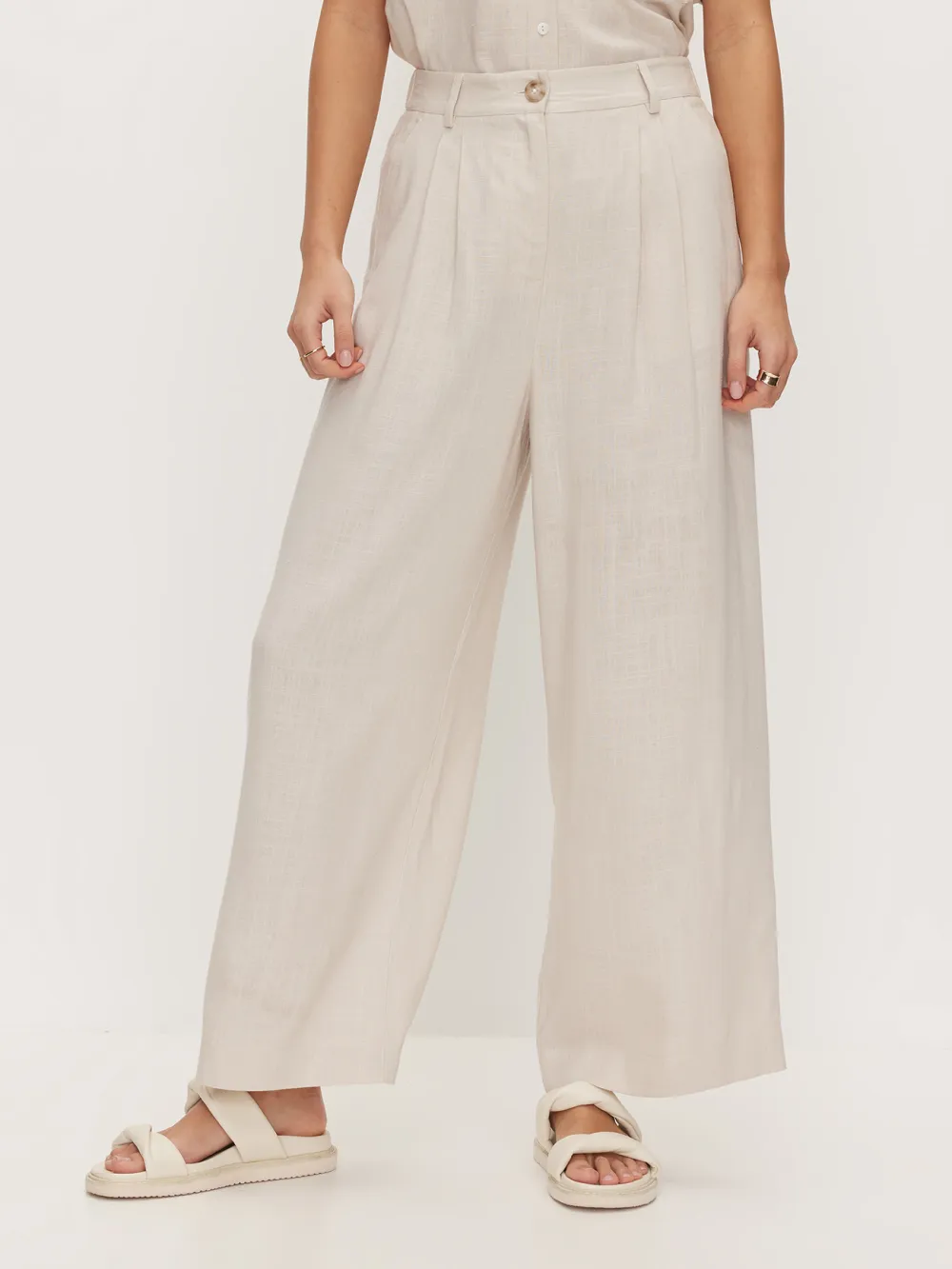 Casual Style Wide Leg Trousers