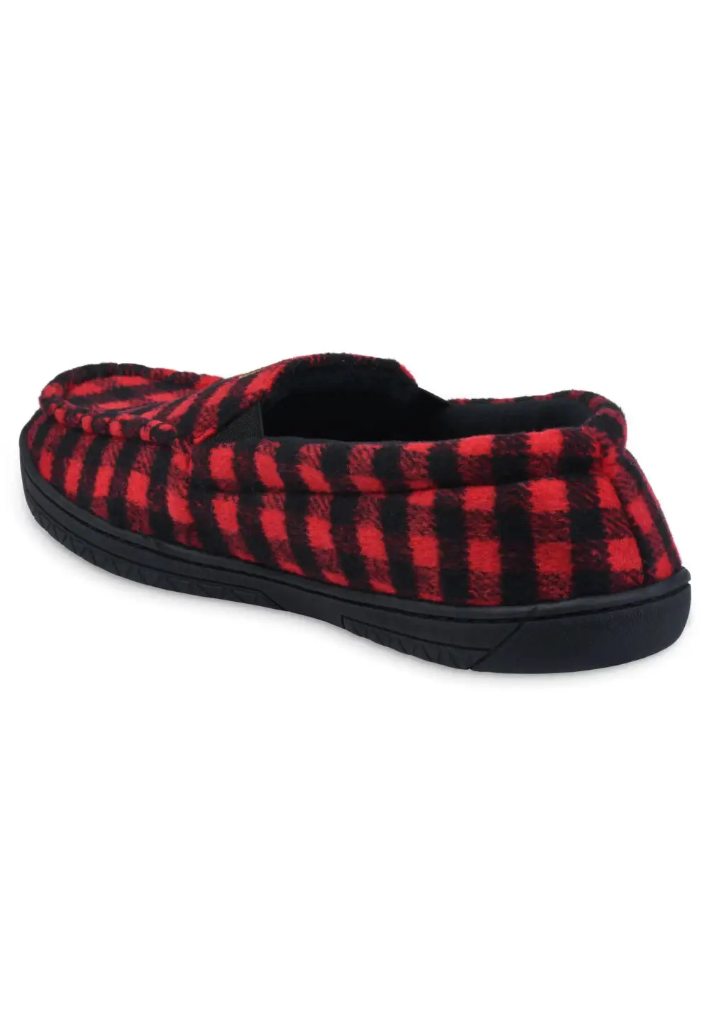 Mens Holiday Plaid Mocassin Slipper With Velour Lining