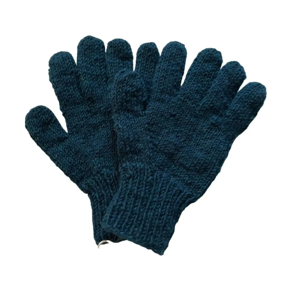 Navy Blue Warm Knit Cold Weather Gloves
