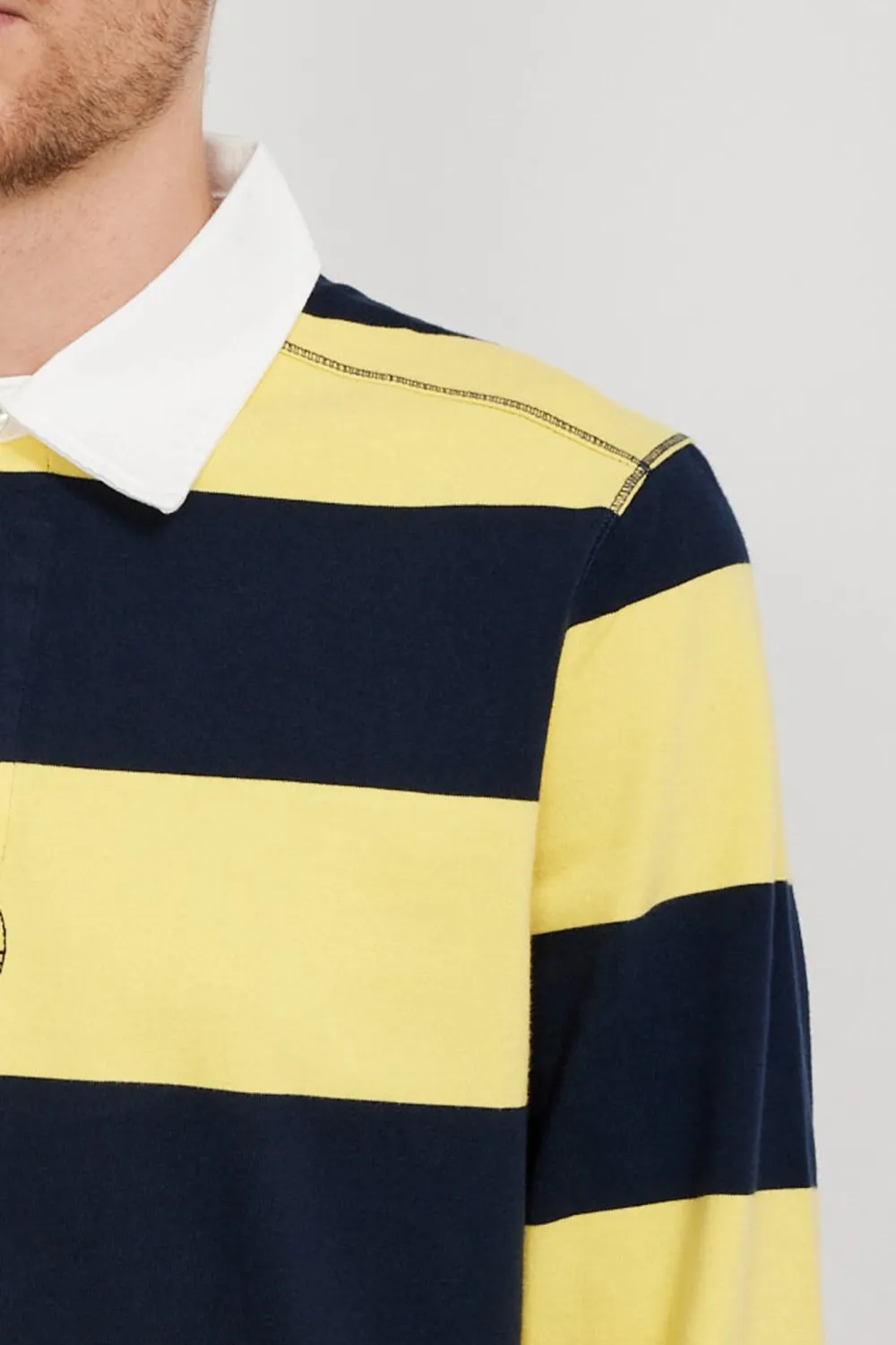 Striped Logo Rugby Polo Sweat