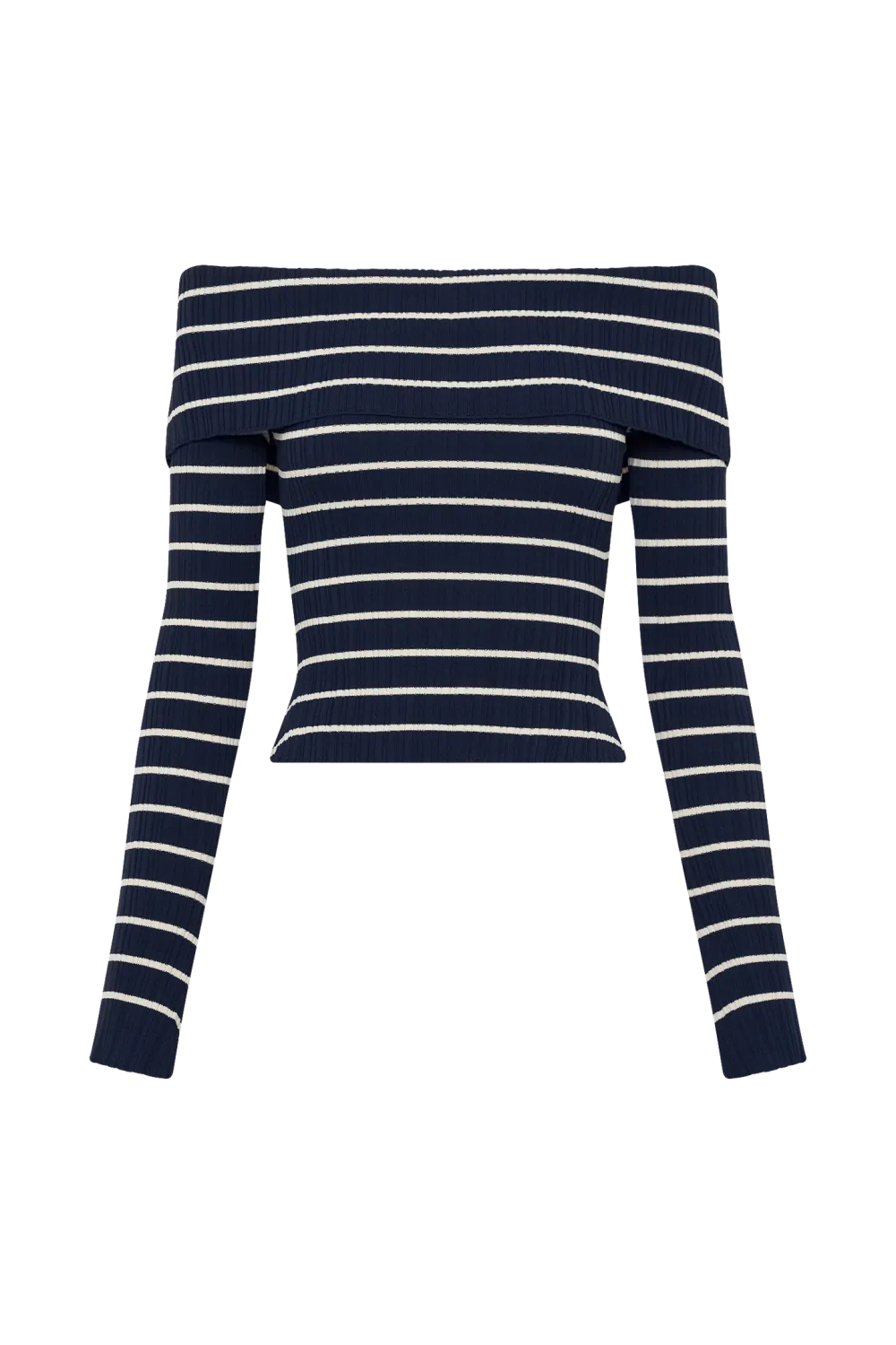 Striped Off Shoulder Knit Top