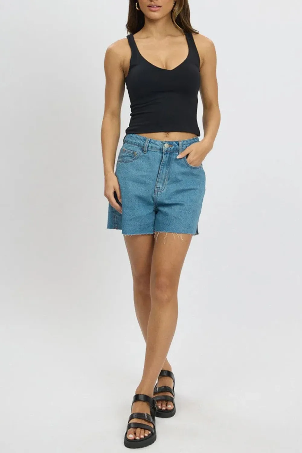 Black Tank Top V Neck Supersoft