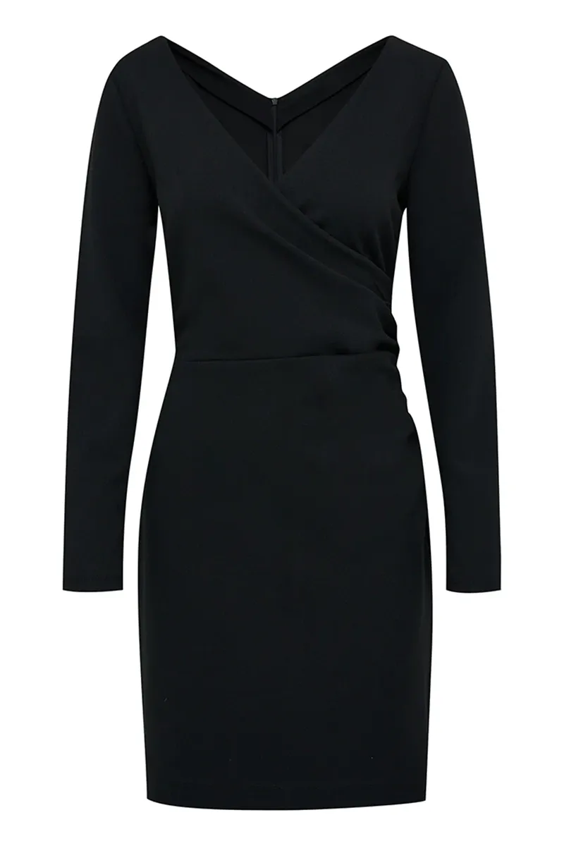 V Neck Wrap Style Long Sleeve Dresses