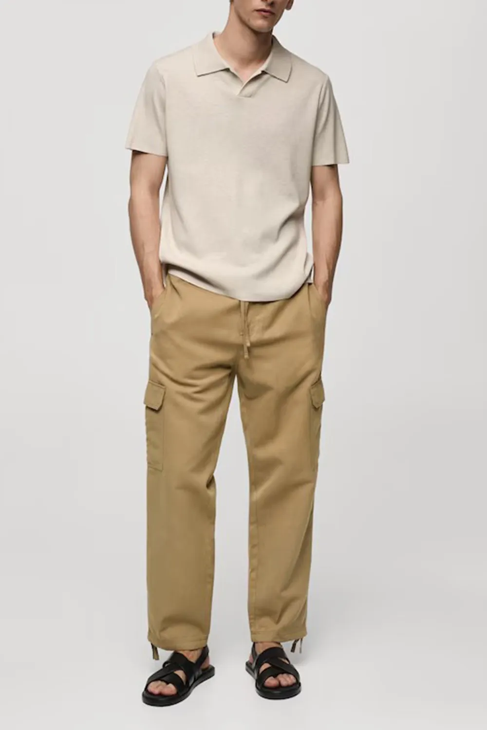 V-Neck Polo Collar Shirt