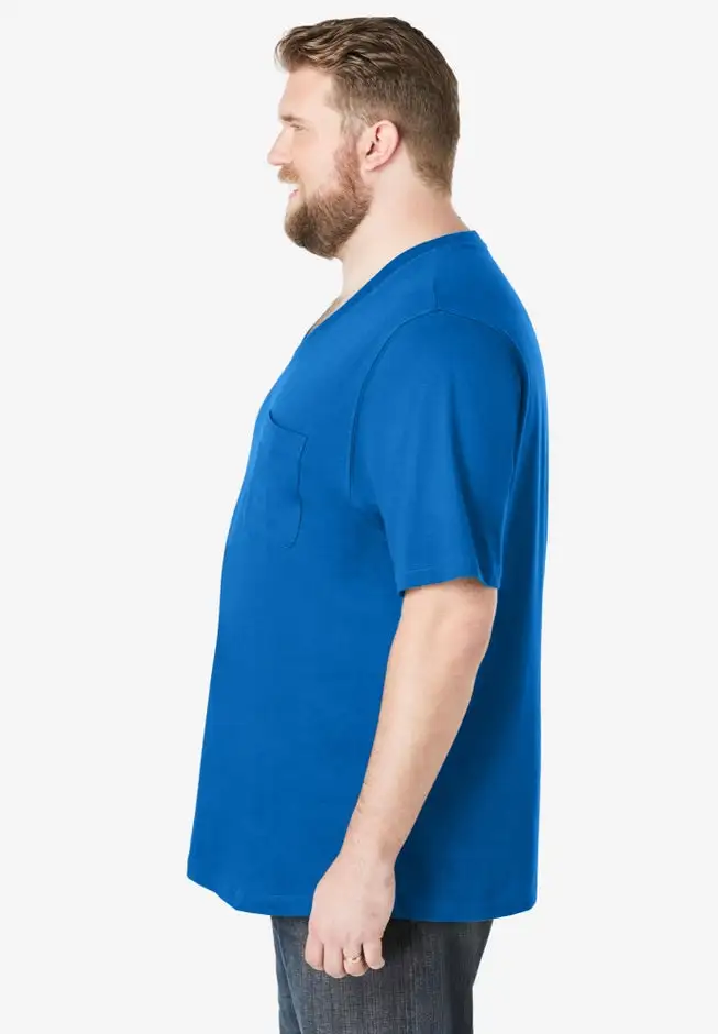 Shrink-Less Lightweight V-Neck Pocket T-Shirt