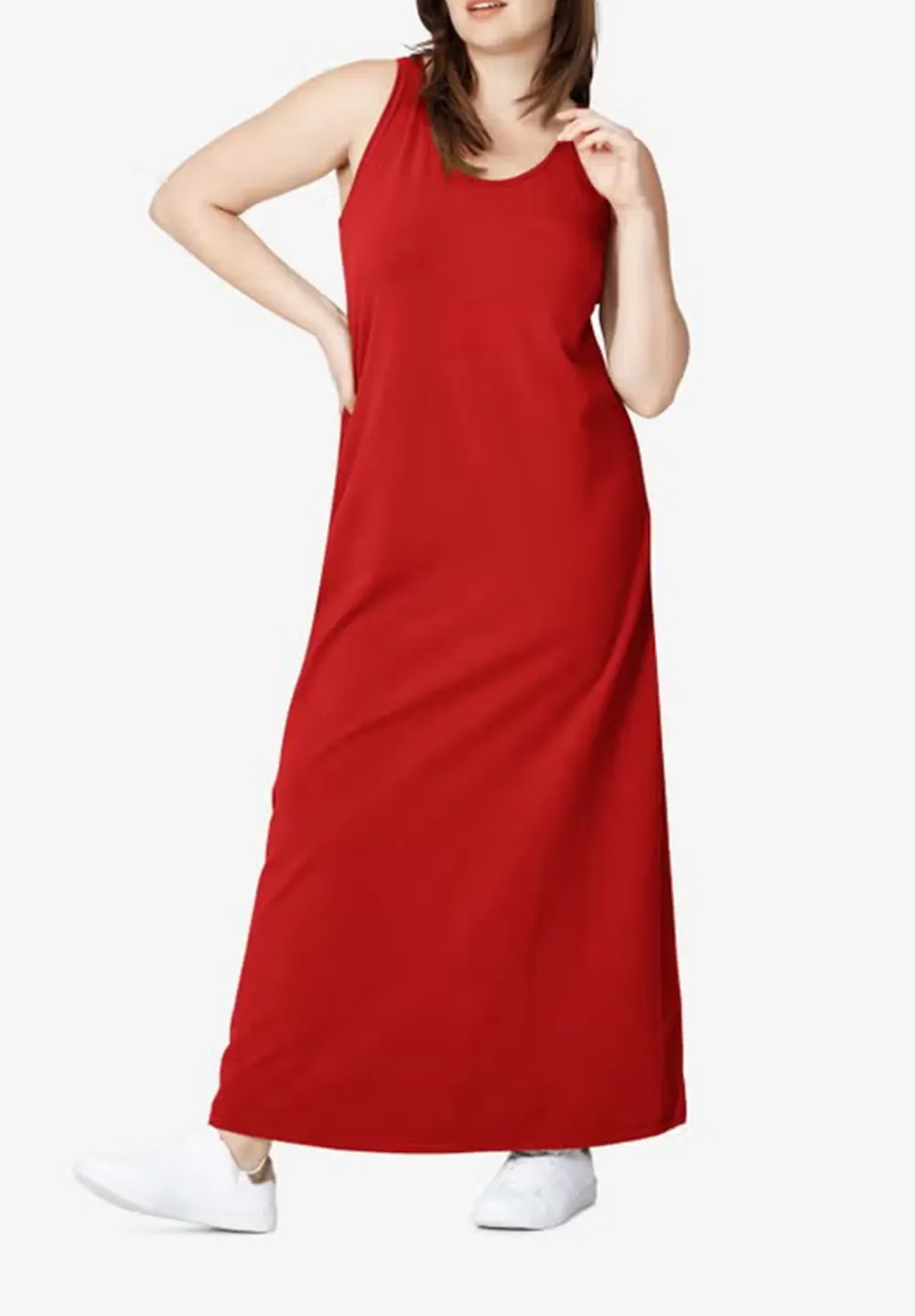 Solid Color Sleeveless Dress