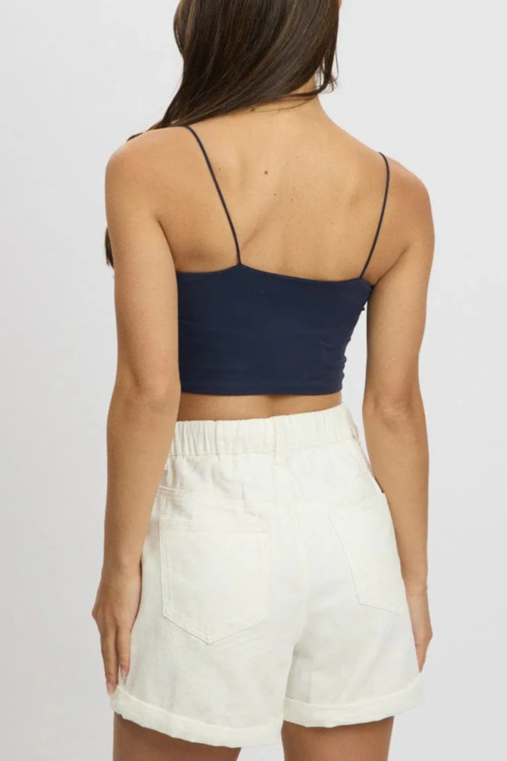 Blue Cropped Cami Top Supersoft