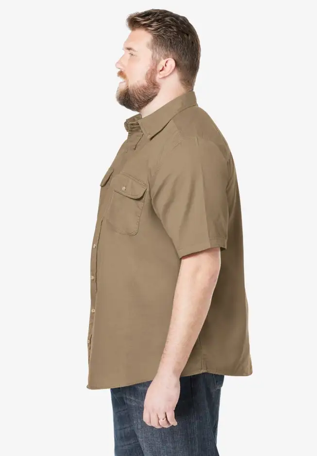 Short Sleeve Denim and Twill Shirt