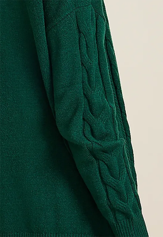 Green Open Front Cardigan
