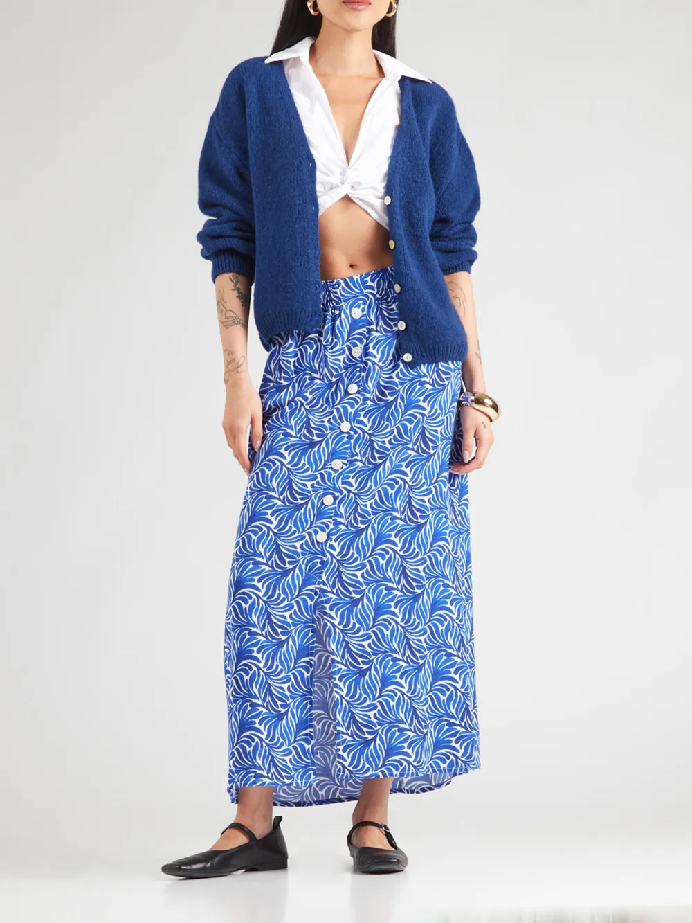 Smooth Fabric Casual Style A-line Skirt