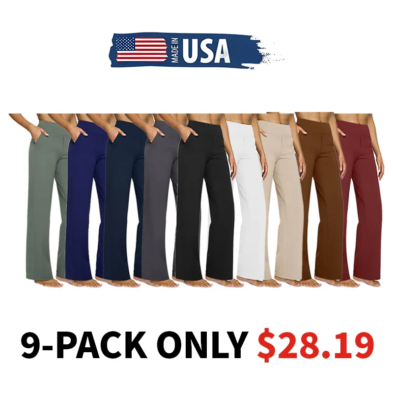 🔥Factory Sale🔥 Women's High Waisted Wide Leg Yoga Pants - Stretch with Pockets