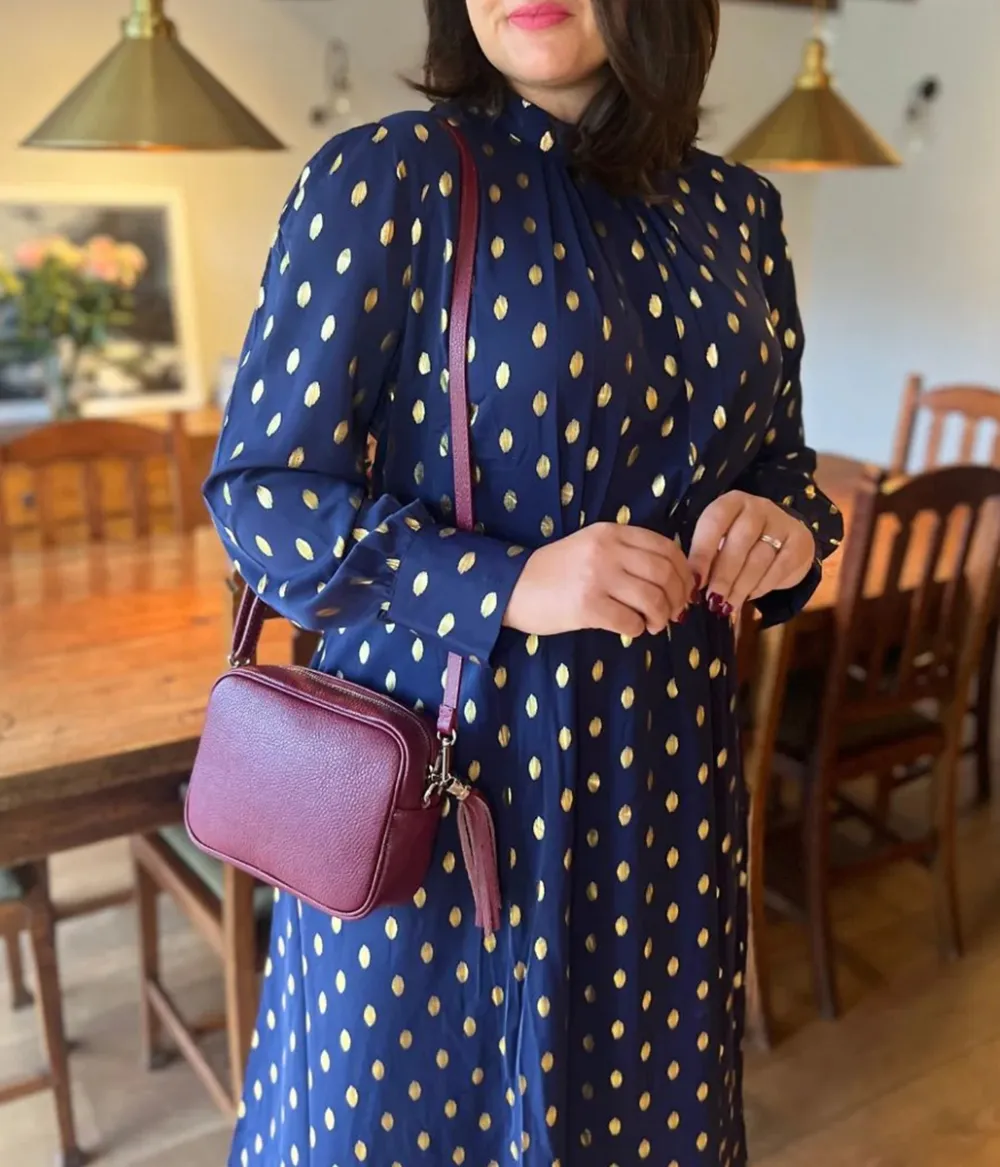 Navy Foil Print Dress