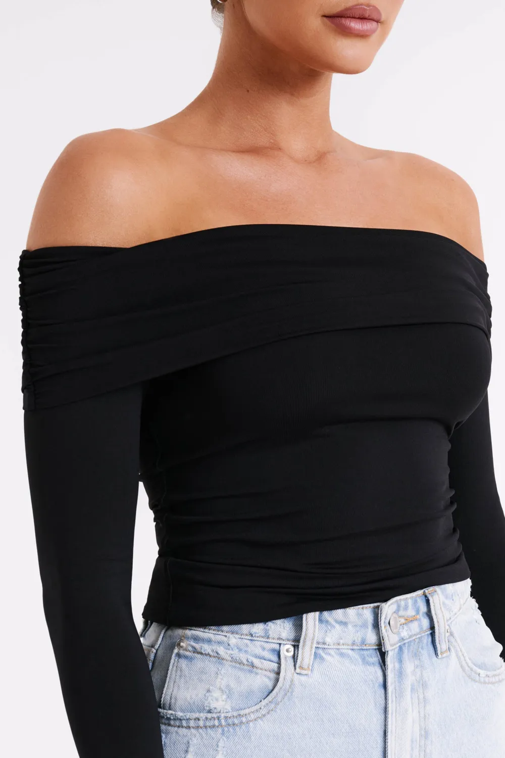 Recycled Nylon Off Shoulder Top