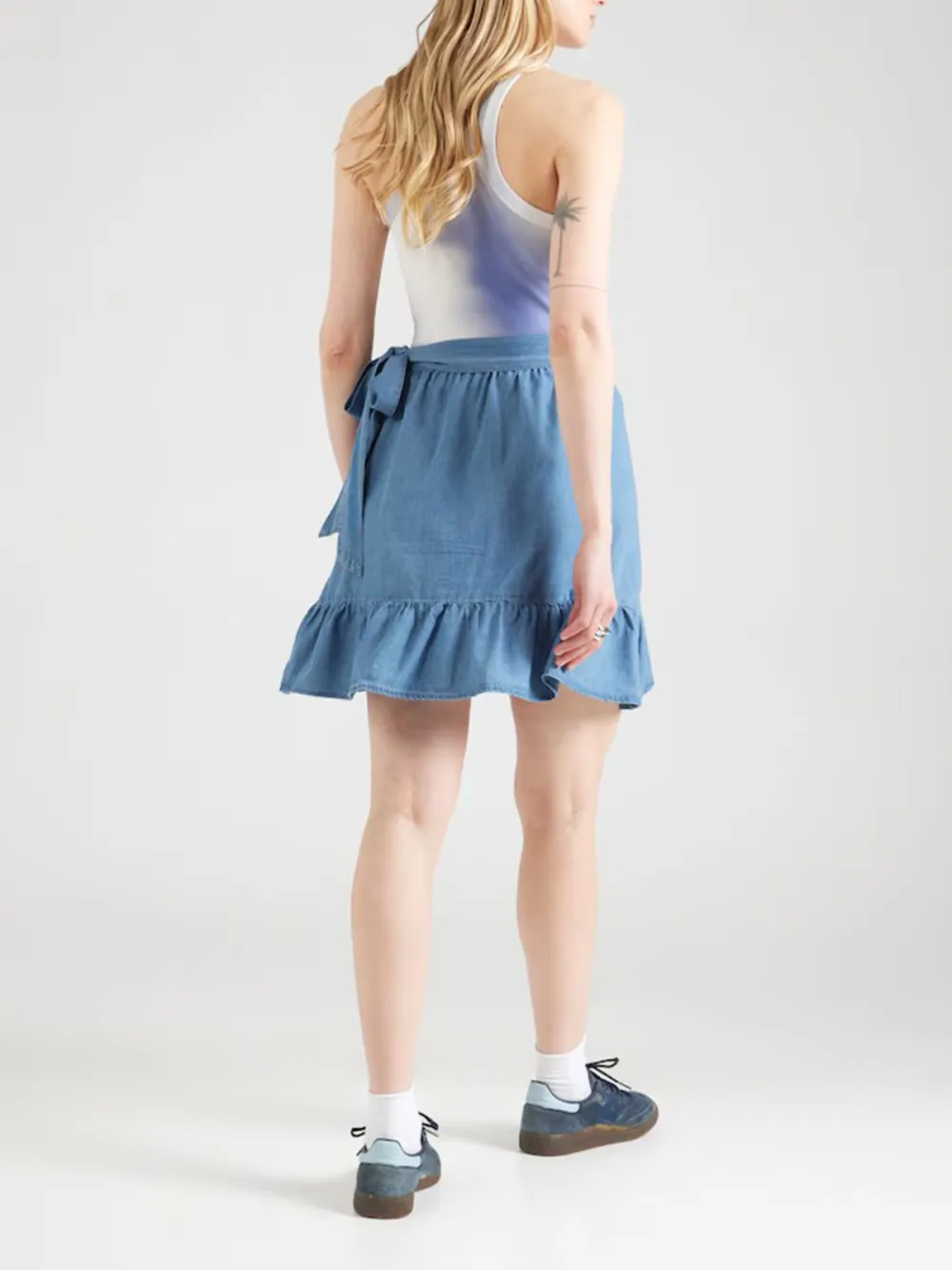 Blue Denim Casual Style Skirt