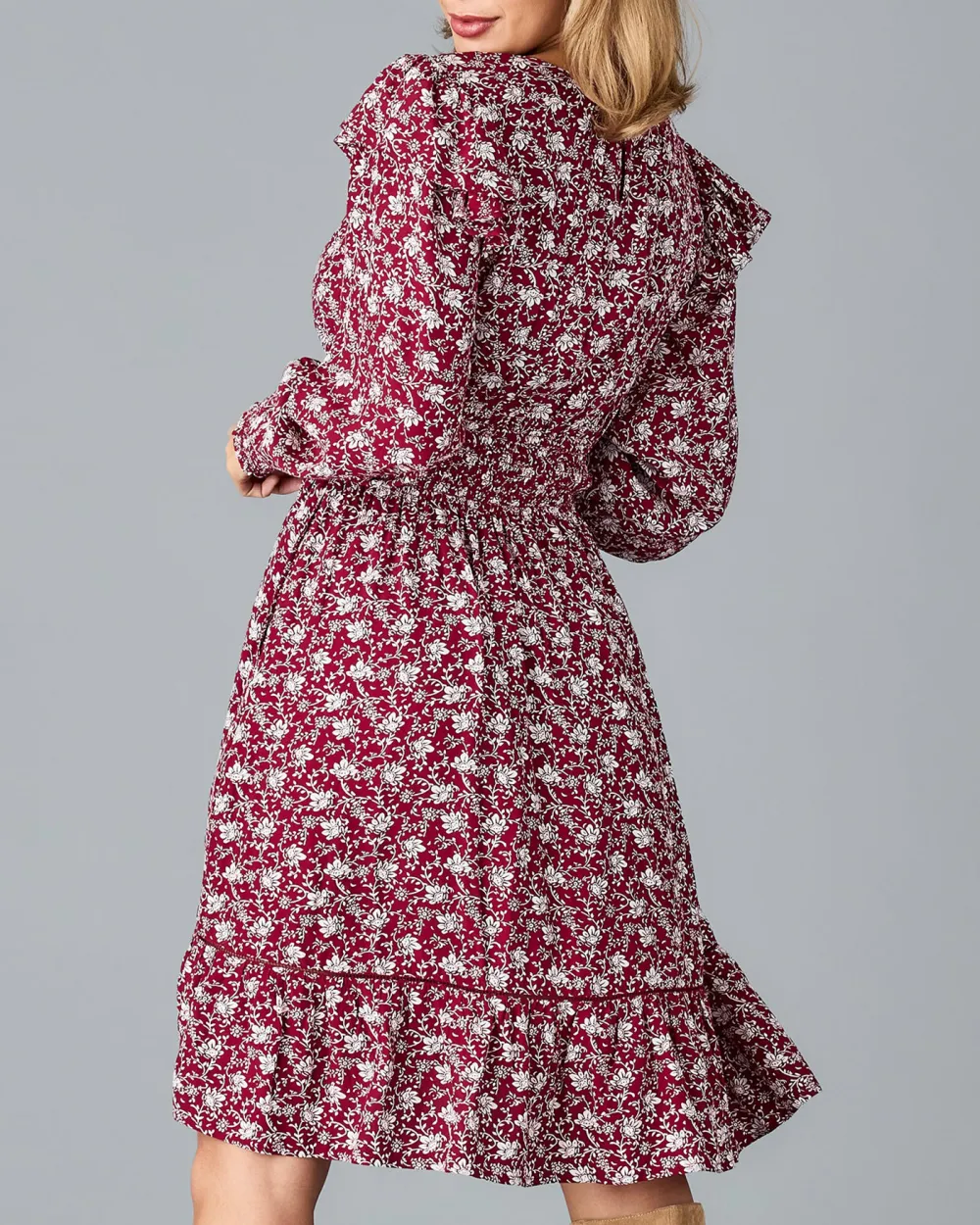 Small Floral Print Midi Dress