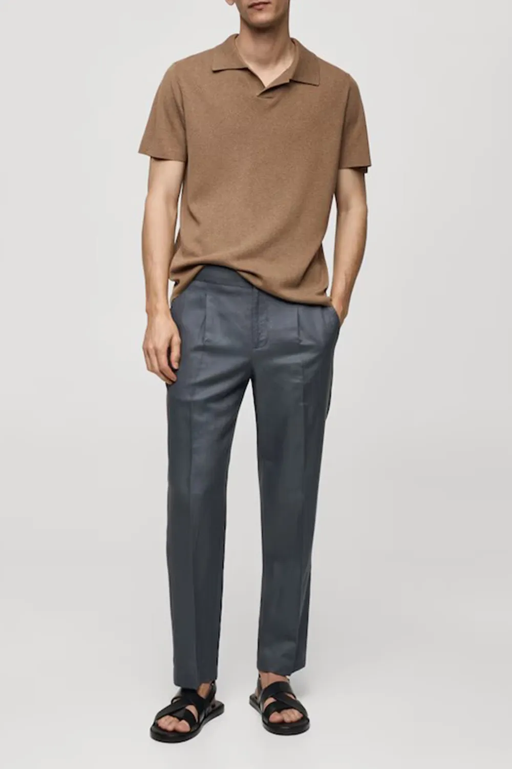 V-Neck Polo Collar Shirt