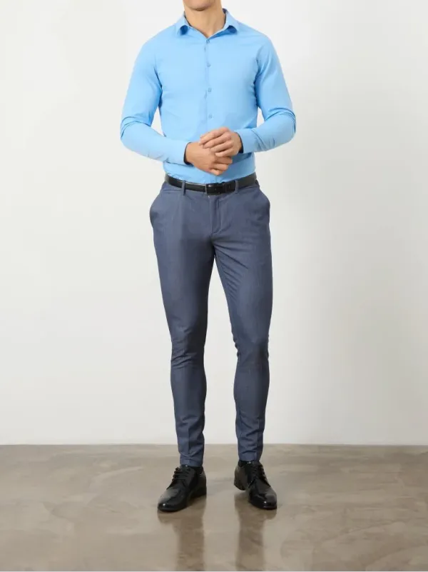 Blue Comfortable Business Blouse