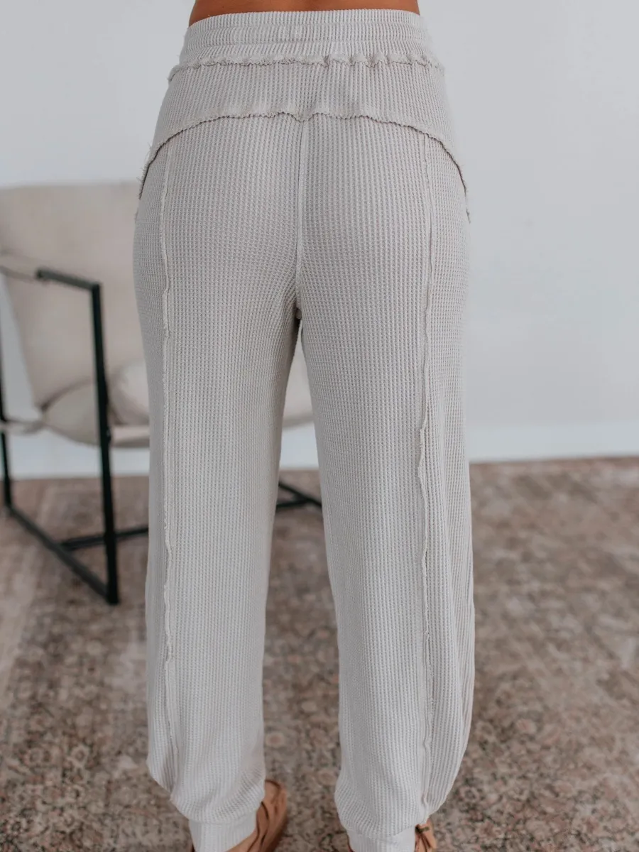 Raw Seam Waffle Pants