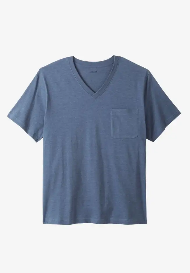 Shrink-Less Lightweight V-Neck Pocket T-Shirt