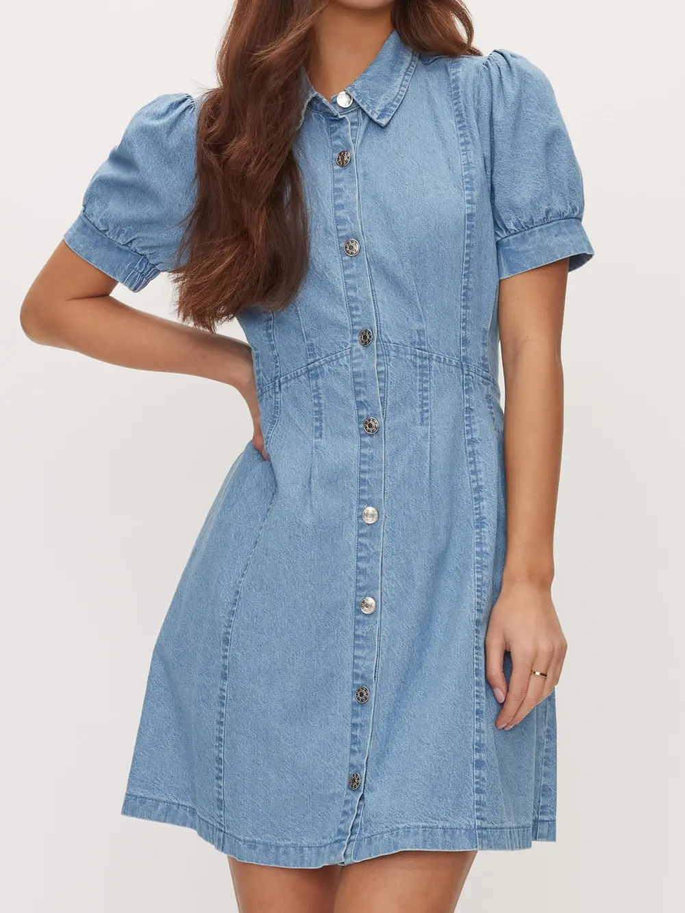 Lapel Casual Style Mini Dress