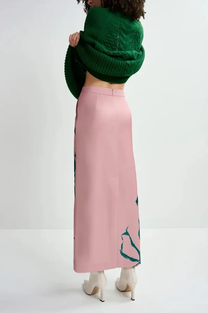 Rose Patterned Long Skirts
