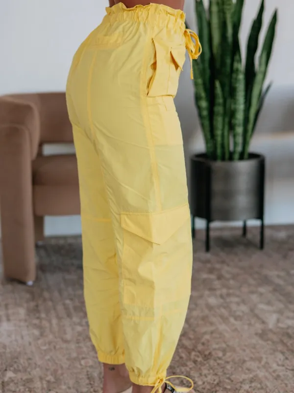 Ruffled Waist Cargo Pants