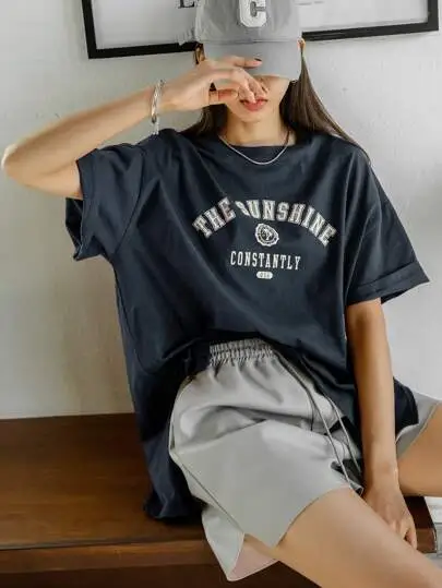 Letter Graphic Oversized Tee