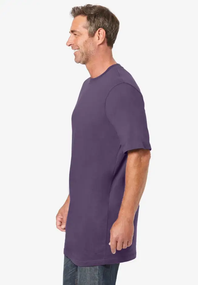 Shrink-Less Lightweight Longer-Length Crewneck T-Shirt