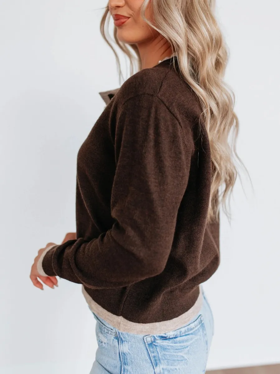 Contrast Color Cardigan