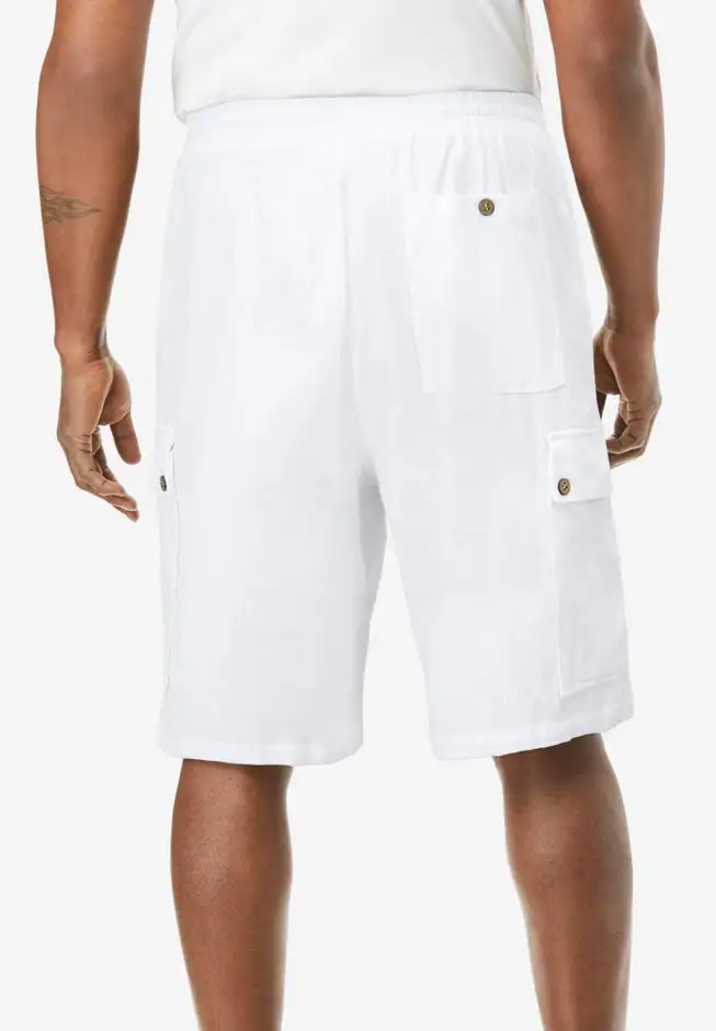 Full Elastic Waist Gauze Cargo Shorts
