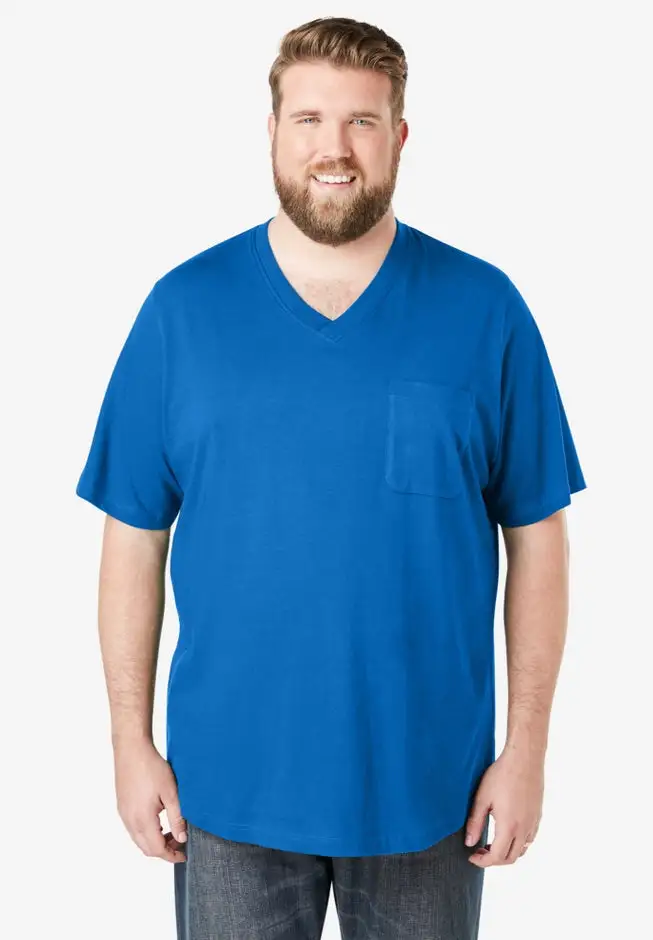 Shrink-Less Lightweight V-Neck Pocket T-Shirt