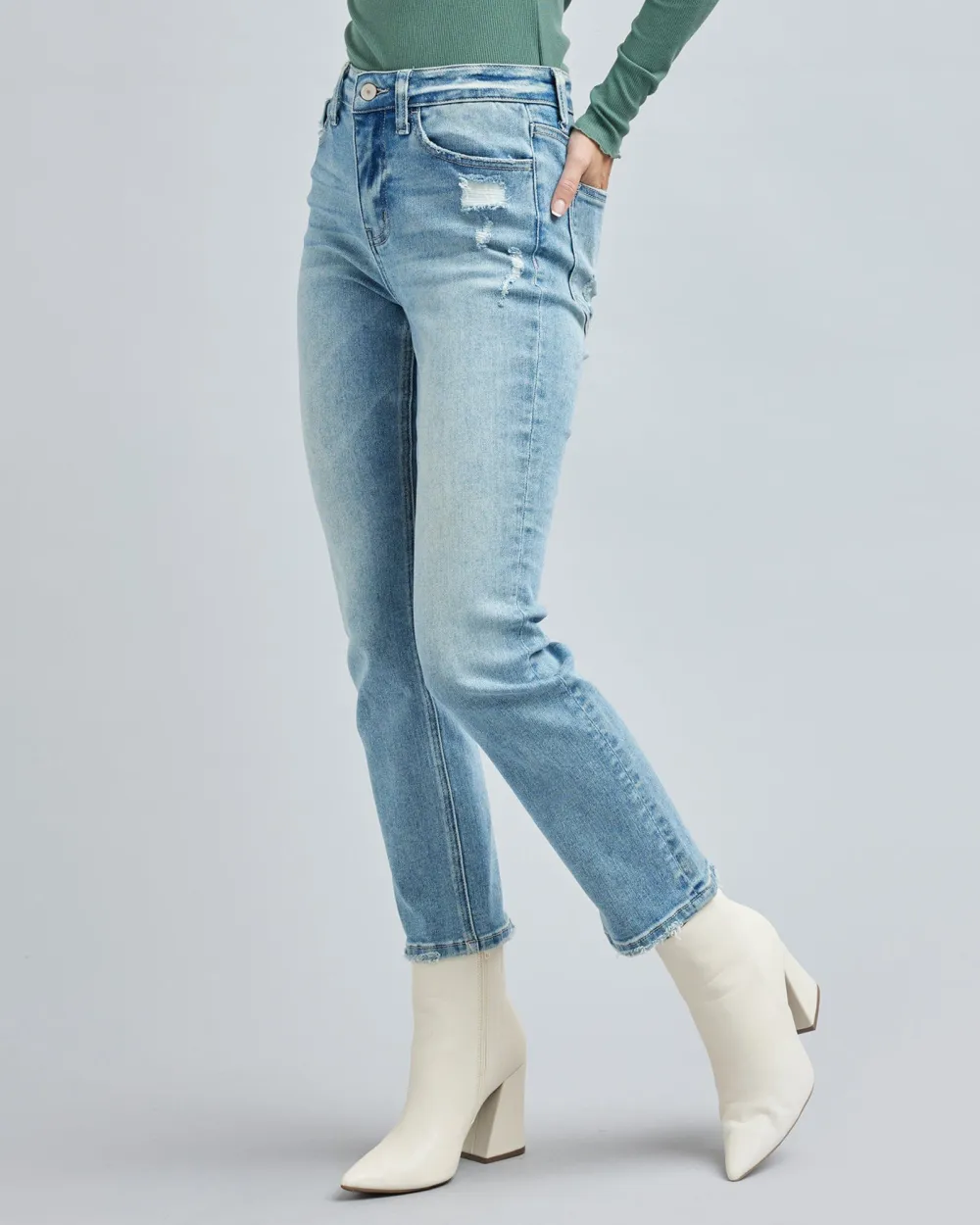 High Rise Slim Straight Jean