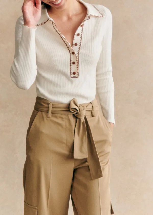 Lapel Snap Button Sweater