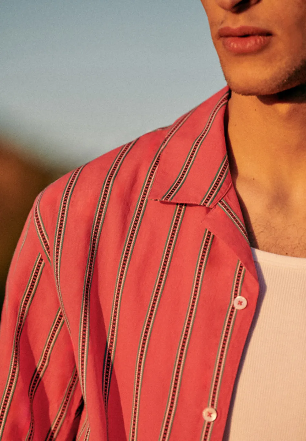 Shirt-Coral Stripes