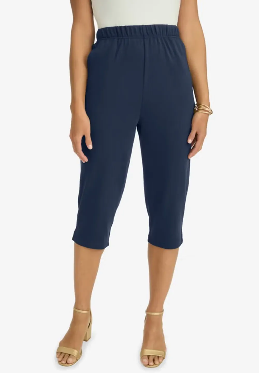 Ladies' Black Tapered 7/8 Pants