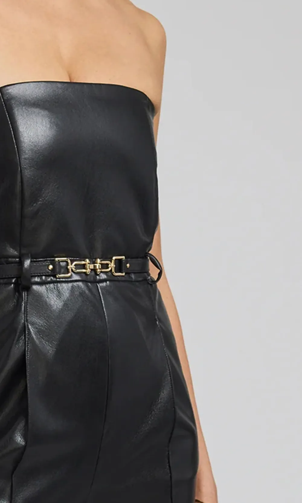 Black Tube Top Shiny Jumpsuit