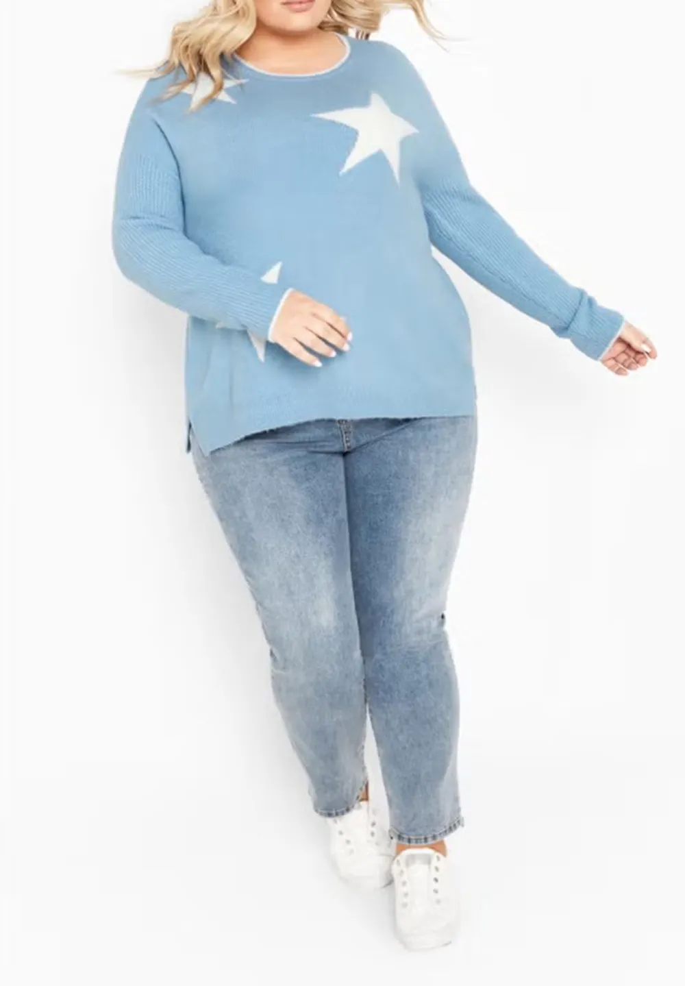 Color Blocking Star Sweater
