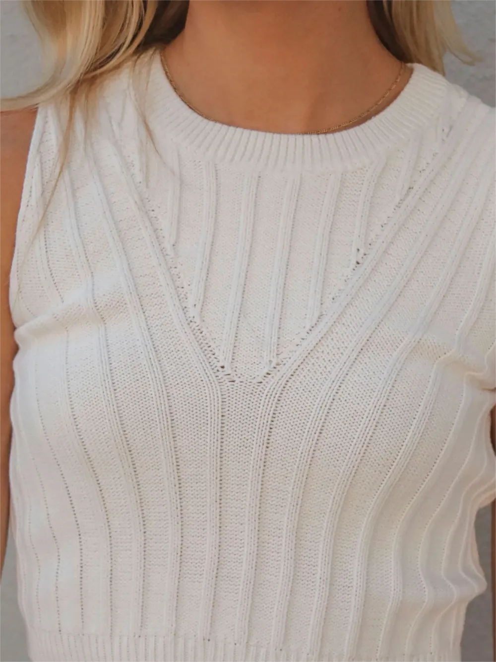 High Neck Cropped Knit Top