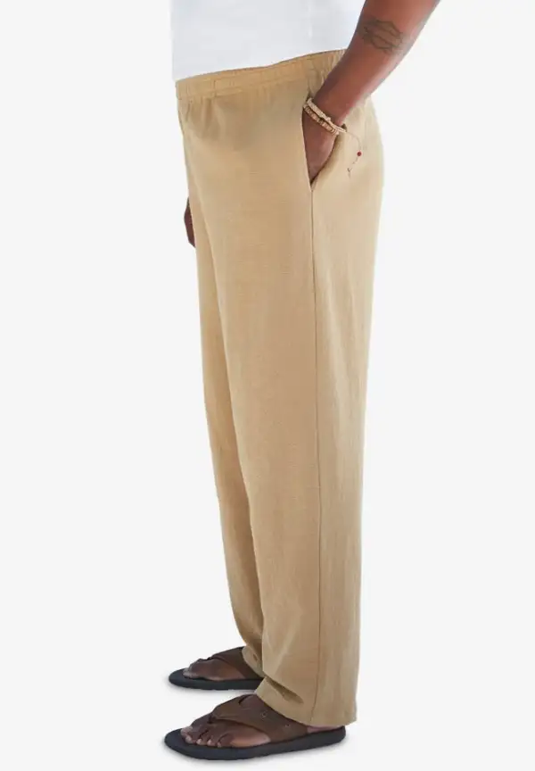 Elastic Waist Gauze Cotton Pants