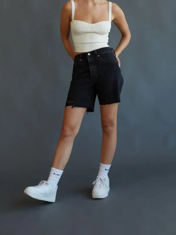 Levi's 501 Mid Thigh Shorts Lunar Black