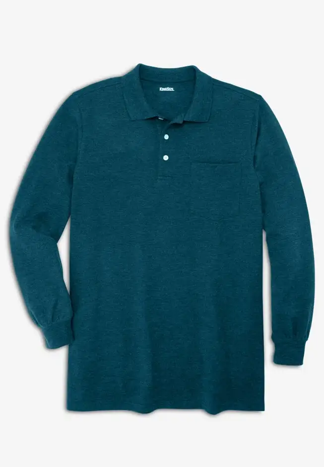 Longer-Length Long Sleeve Shrink-Less™ Cotton Polo