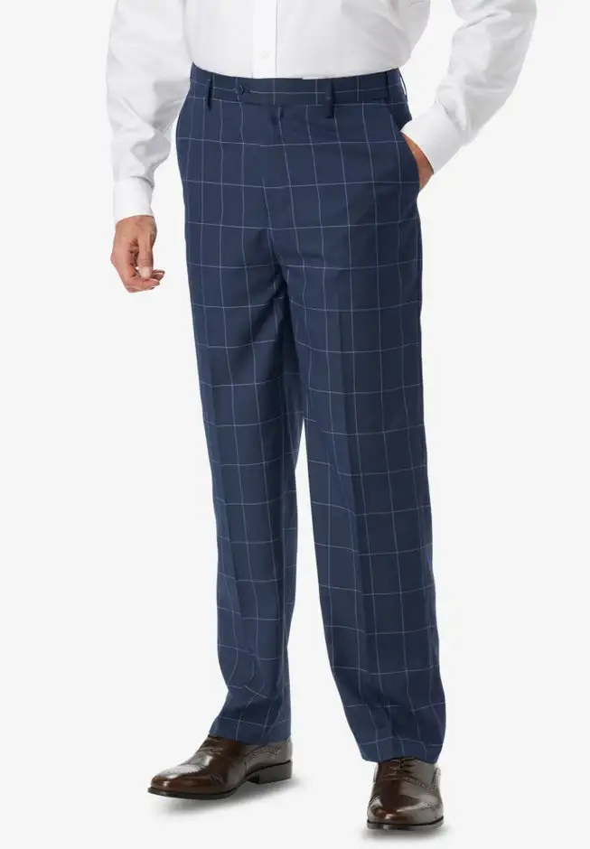 Easy Movement Plain-Front Expandable Dress Pants