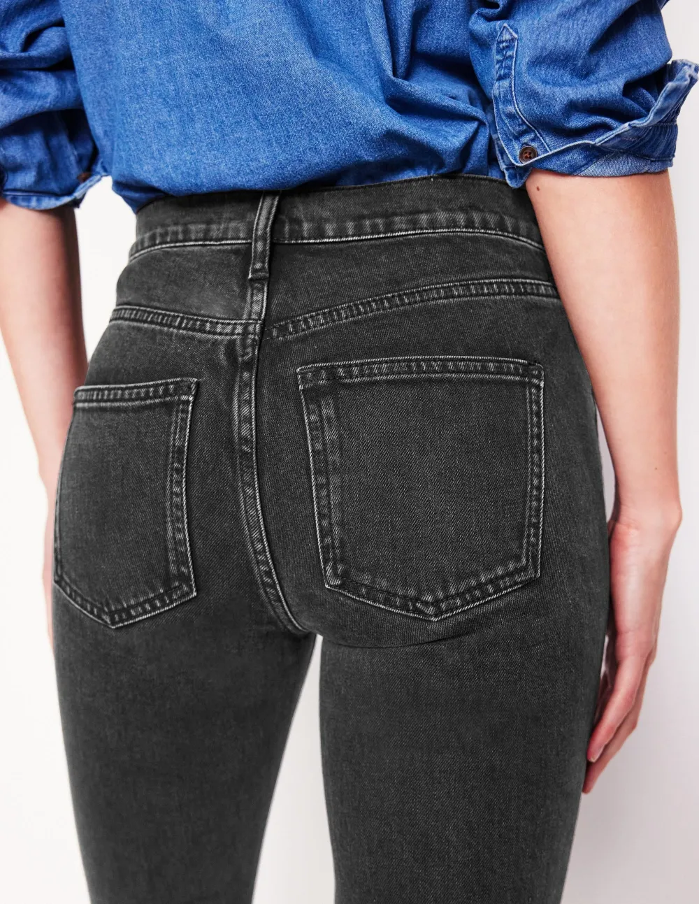 Washed Black Girlfriend Jeans