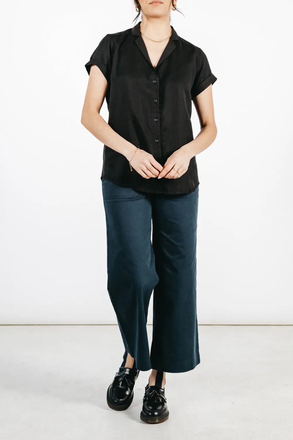 The Button Front Black Shirt