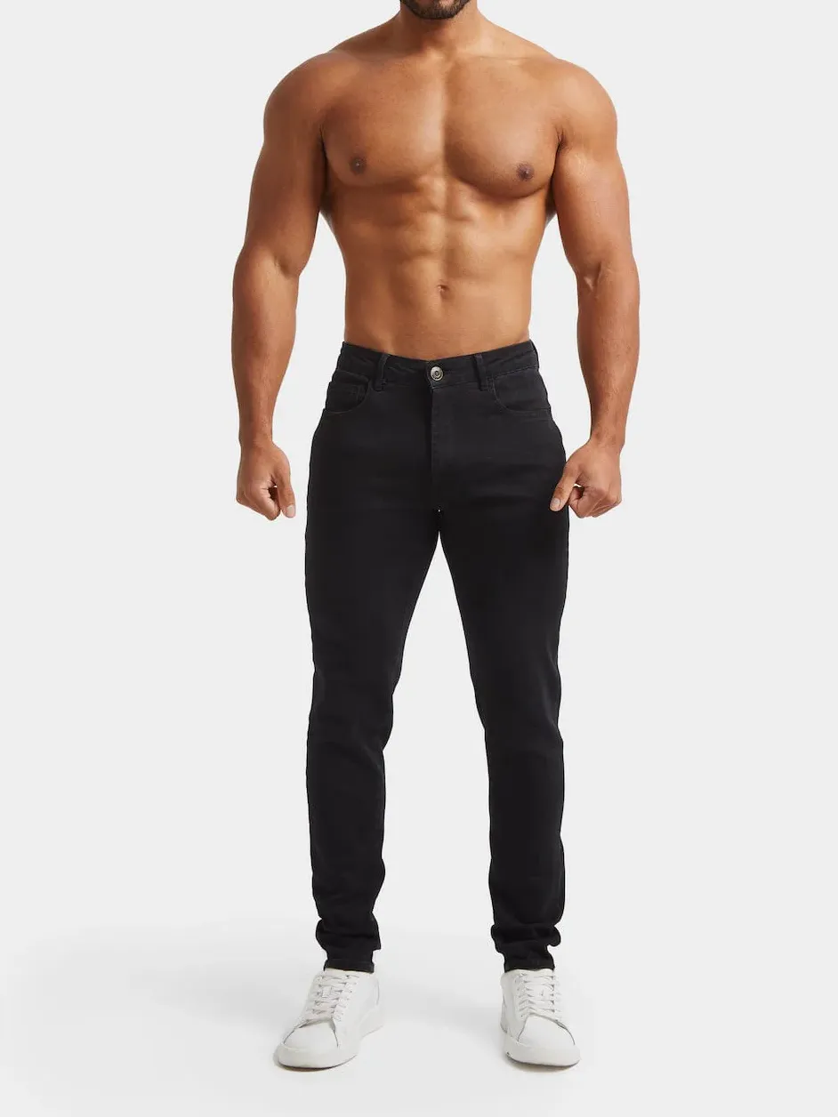 Black Casual Daily Athletic Jeans