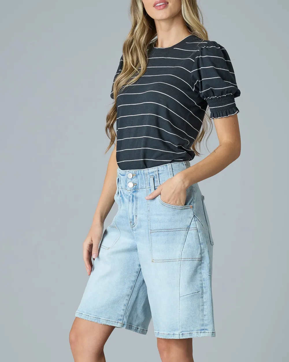 Light Blue Denim Bermudas