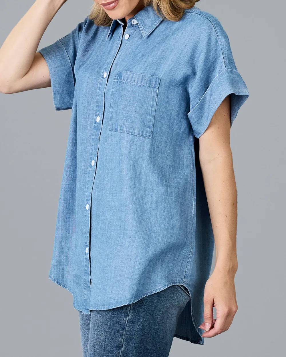Loose Fitting Denim Shirt